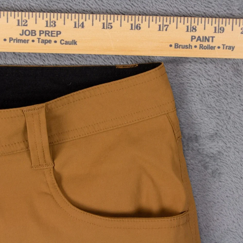 Orvis Mens 34x29 Tan Fleece Lined Performance Stretch Pants Brown Nylon 1525909